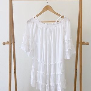 ASOS White Off The Shoulder Strap Mini Dress